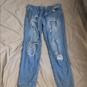 Ripped boyfriend jeans